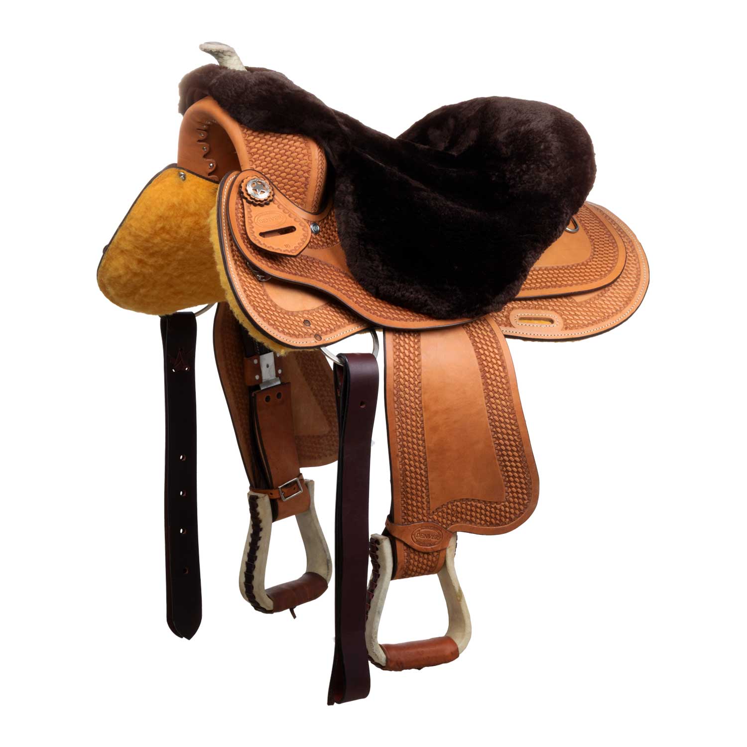 SEDEŽNA PREVLEKA IZ OVČJE KOŽE WESTERN SADDLE - slika 10