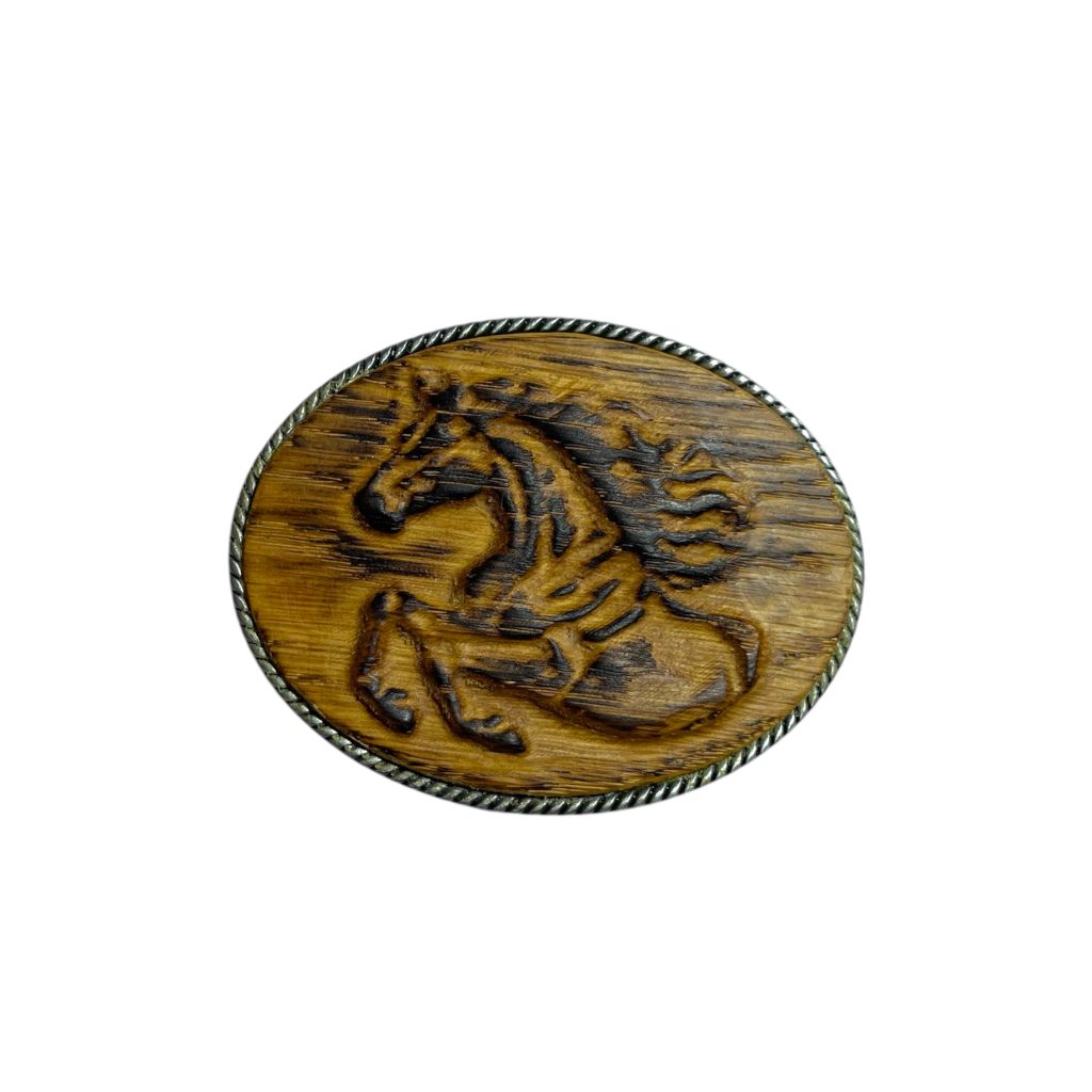 LESENA ZAPONKA ZA PAS Z MOTIVOM KONJA