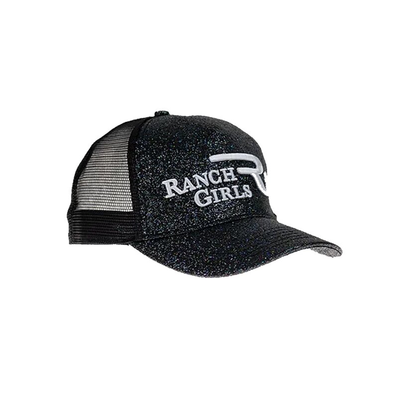 OSWSA KAPA S ŠILTOM ČRNO-SREBRNE BARVE Z BLEŠČICAMI IN Z NAPISOM RANCH GIRLS - slika 3